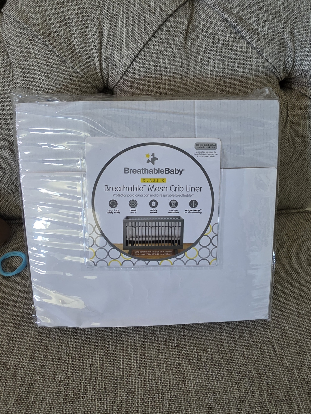 White Breathable Mesh Crib Liner